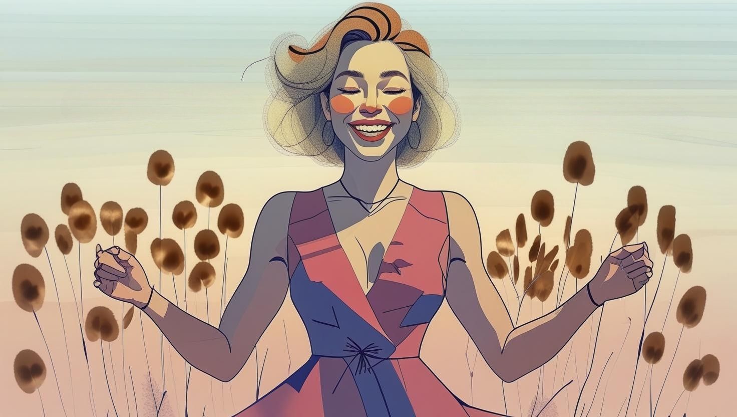 Woman thriving and embracing life